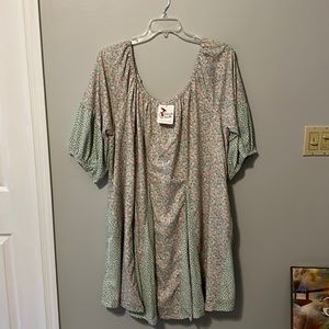 Green peach floral dress perfectly Priscilla brand new with tags